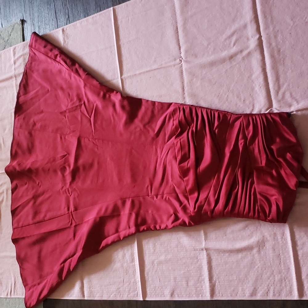 Alfred Angelo cherry Red strapless dress  Sz0